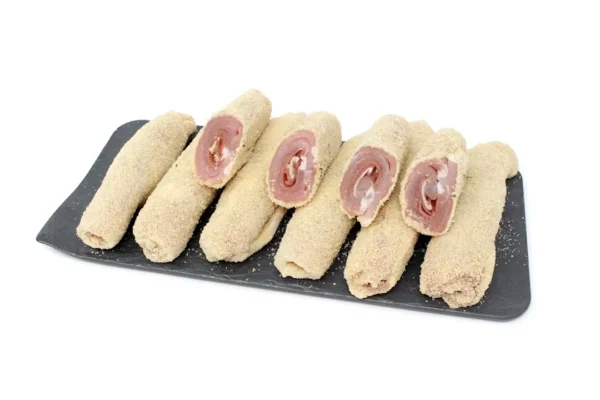 Flamenquines de fiambre de jamón y queso. 6 unidades.