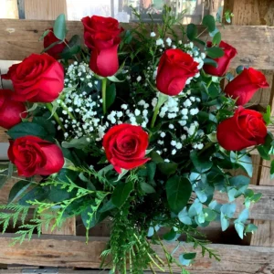 Rosas rojas tallo medio