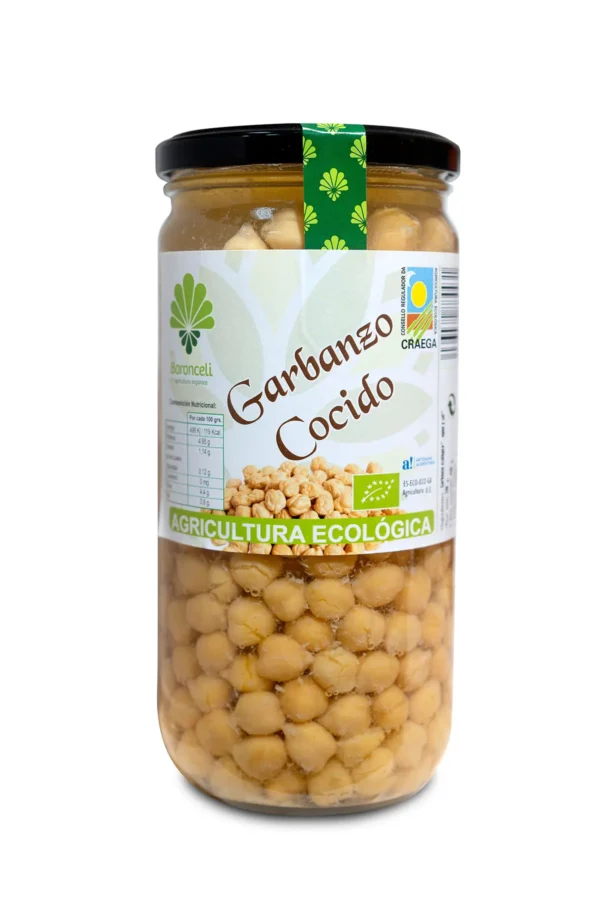 Garbanzo cocido ecológico Baronceli. 720 g.