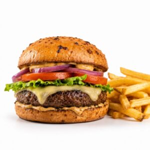 Hamburguesa The Black Jack ( 150gr ternera) + patatas