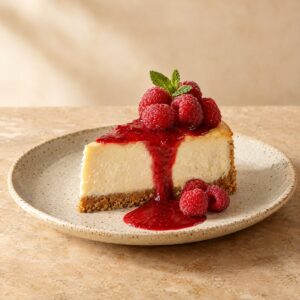Tarta de queso y frambuesa