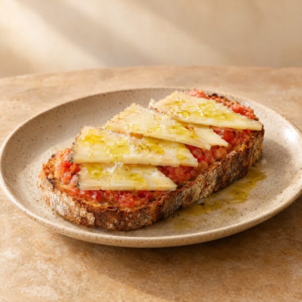Tostada de tomate y queso